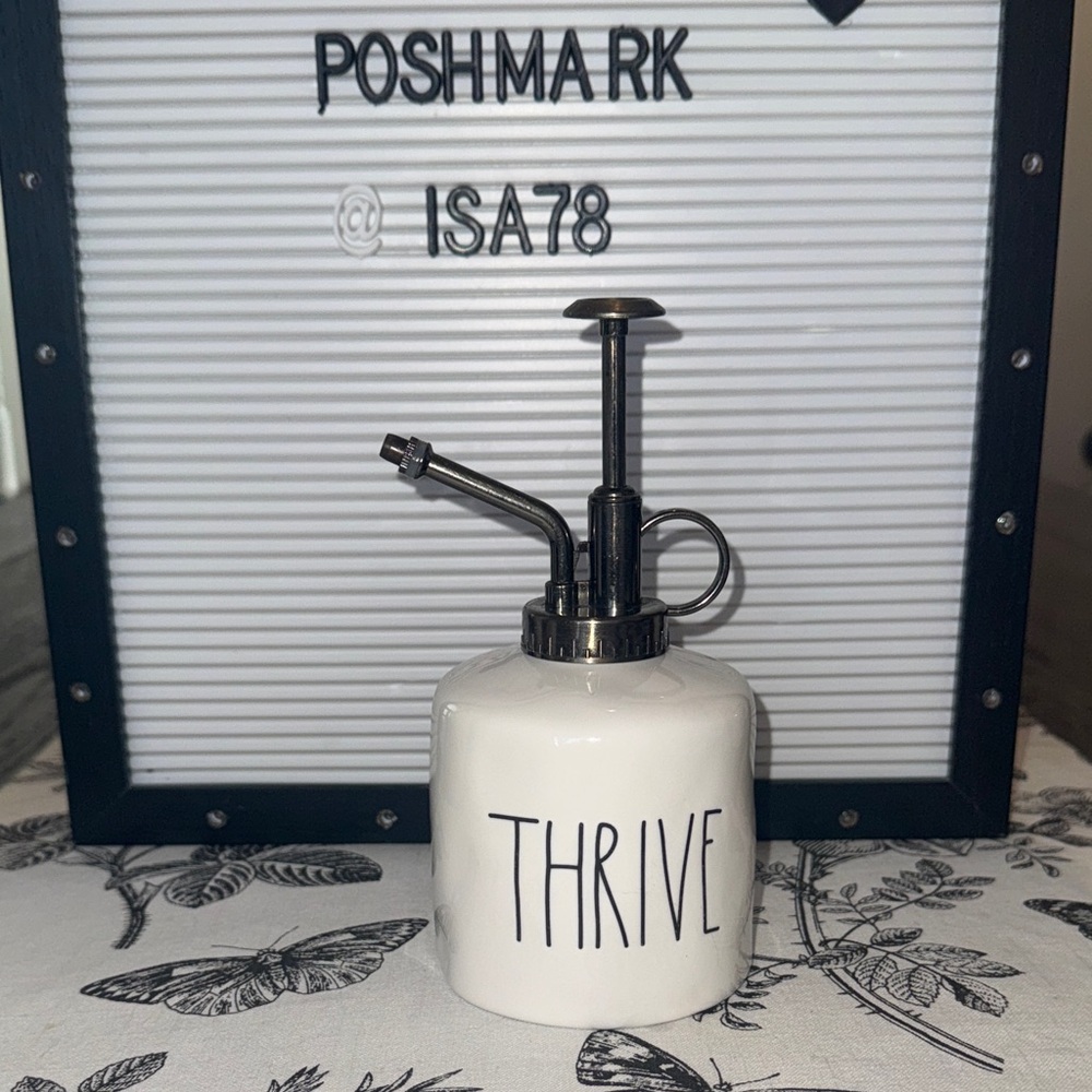 RAE DUNN White Ceramic Plant THRIVE MIST Mister